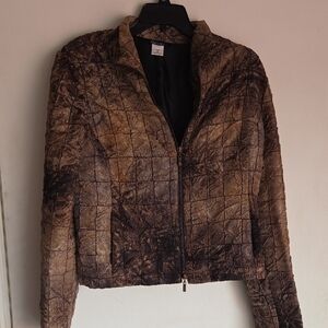 Stylish Brown Quilted Bomber Jacket